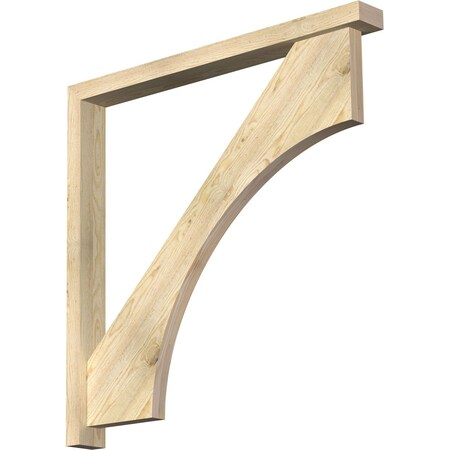 Ekena Millwork Westlake Block Rough Sawn Bracket w/ Offset Brace, Douglas Fir, 4"W x 40"D x 40"H BKT0402X40X40WTL05RDF